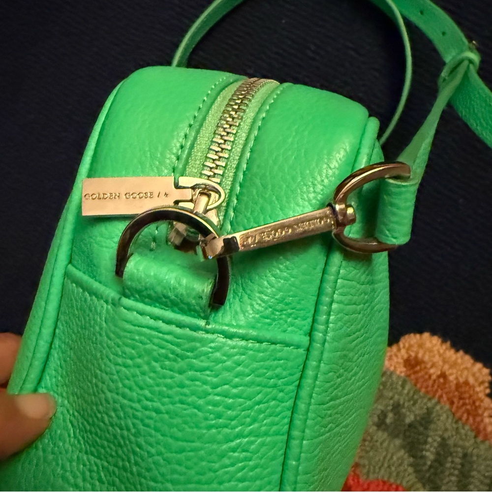 Golden Goose Star Patch Leather Crossbody Bag Green - Picture 8 of 10